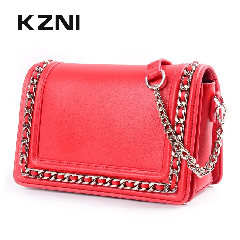 

KZNI Genuine Leather Bags for Women Ladies Purse Women Genuine Leather Handbags Pochette Female Femmes Sac a Main 9060-9061