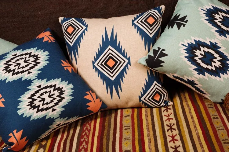 Новый Винтажный чехол для подушки в стиле ретро Aztect хлопковый и льняной домашний