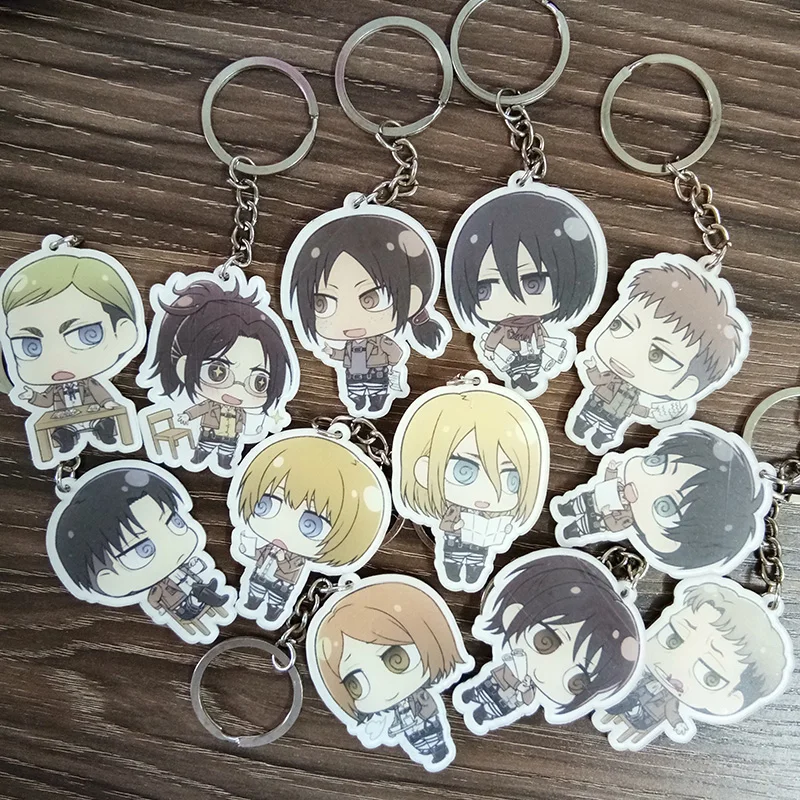 Брелок для ключей с аниме Эрен Акерман кольца подвески 12 шт./компл.|anime keychain|keychain