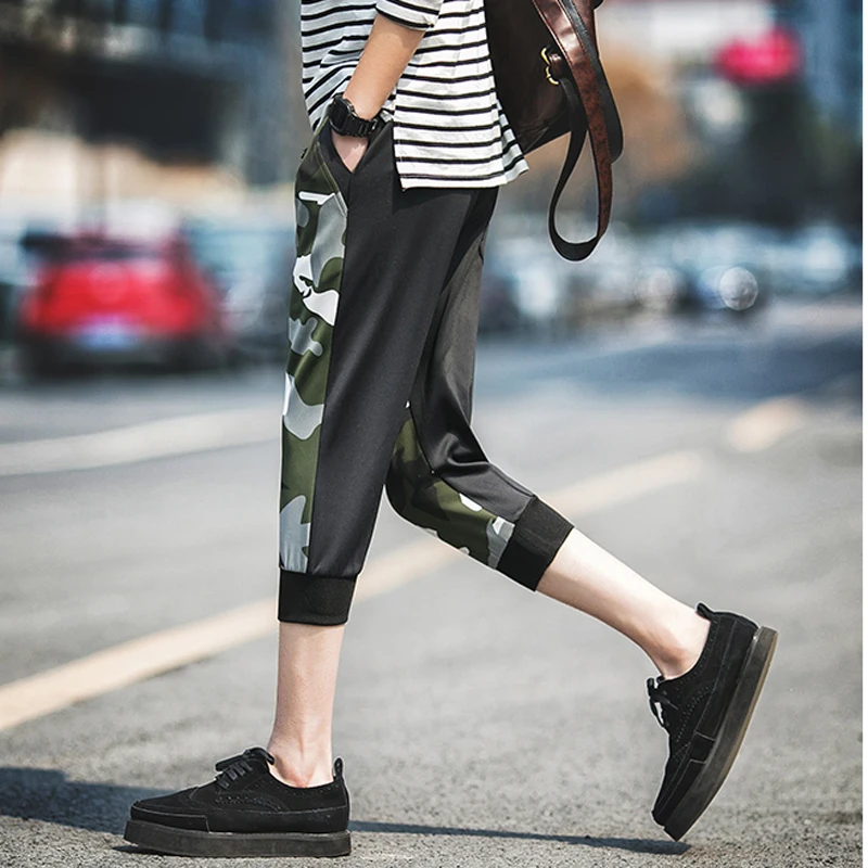 

HOT 2017 Summer Outdoor Sport Camouflage Elastic Waist Army Military Fitness Running beam foot Harem Sweatpants