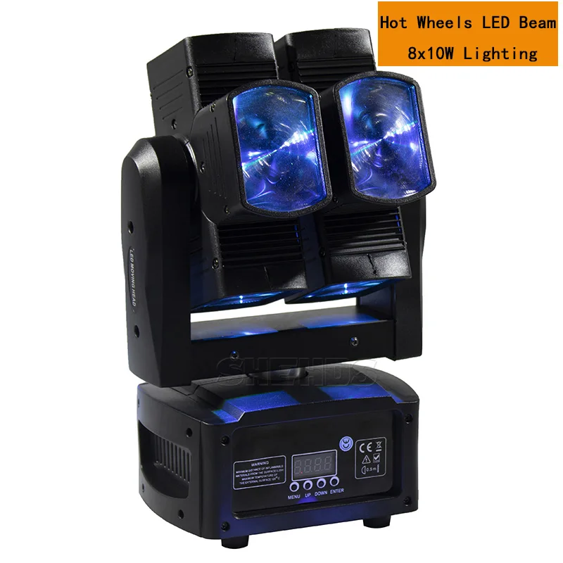 LED Beam 8x10W Сценический светильник SHEHDS DMX светодиодный 8x10 Вт RGBW 4в1 движущаяся головка светильник с вращающимся колесом бесконечный светодиодный сценический луч KTV DJ вечерние и свадебные - Цвет: LED Beam 8x10W