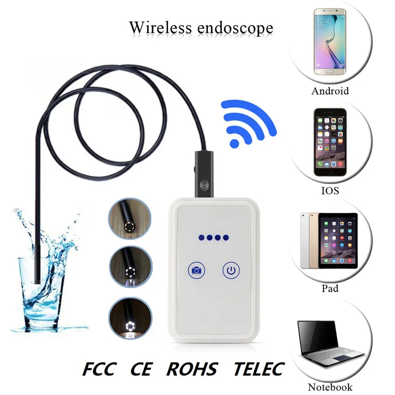 Обновленный беспроводной wifi 5 мм Диаметр USB эндоскоп объектив камеры