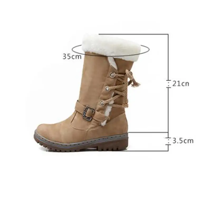 ASILETO women boots female winter snow retro buckle lace up shoes woman botas mujer footwear warm mid-calf boot S677 | Обувь
