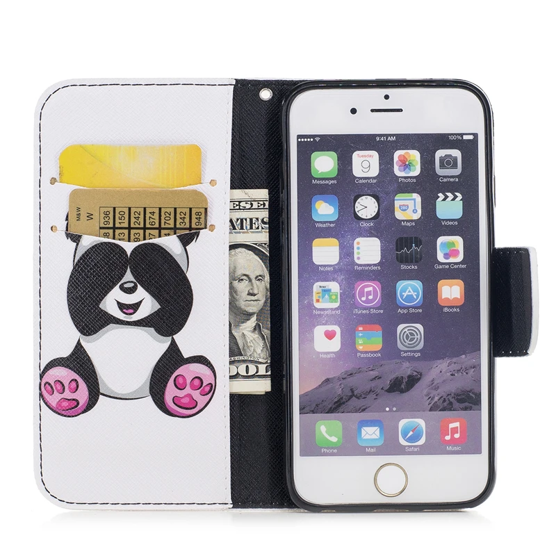 Роскошный чехол для Apple IPhone 6S 4.7 дюймов флип искусственная кожа + Защитная