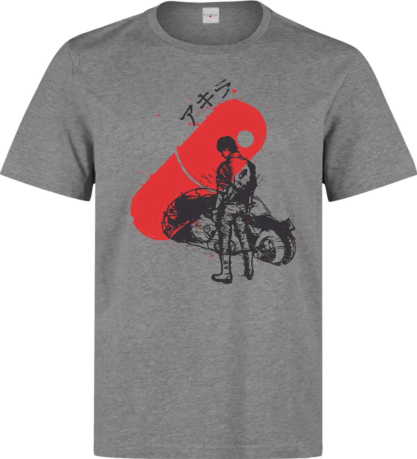 Akira Kaneda red pill artwork anime manga men's grey t shirt Cool Casual pride men Unisex Fashion tshirt free |
