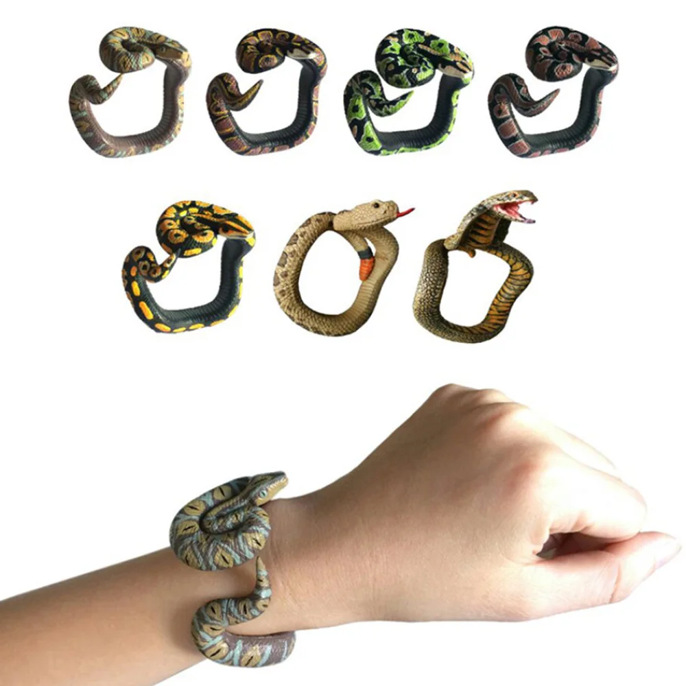 DIY игрушка браслет из змеи ПВХ Кобра питона Ручная роспись Хэллоуин забавная для