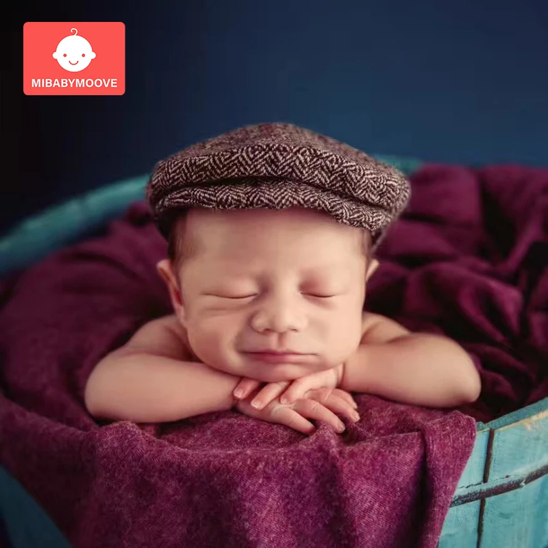 Новорожденная фотография Реквизит Peaked вязаная шапочка галстук-бабочка 2 шт. комплект для маленьких мальчиков джентльмен студия фотосессии реквизит аксессуары