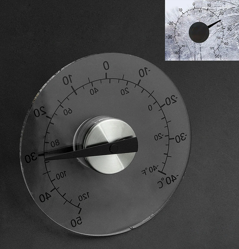 

Clear Fahrenheit Celsius Circular Outdoor Window Temperature Thermometer Weather Tool New