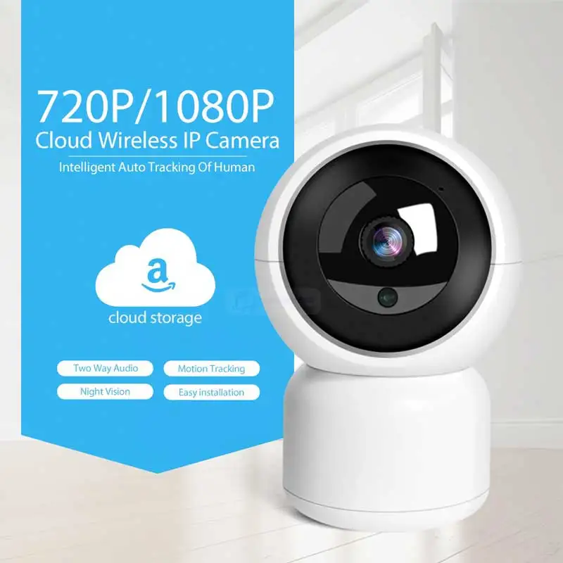 

HD 1080P Mini Smart Home IP Camera 360° View Intelligent Security CCTV Wifi Cam Two Way Voice Alarm Night Vision Cloud Storage