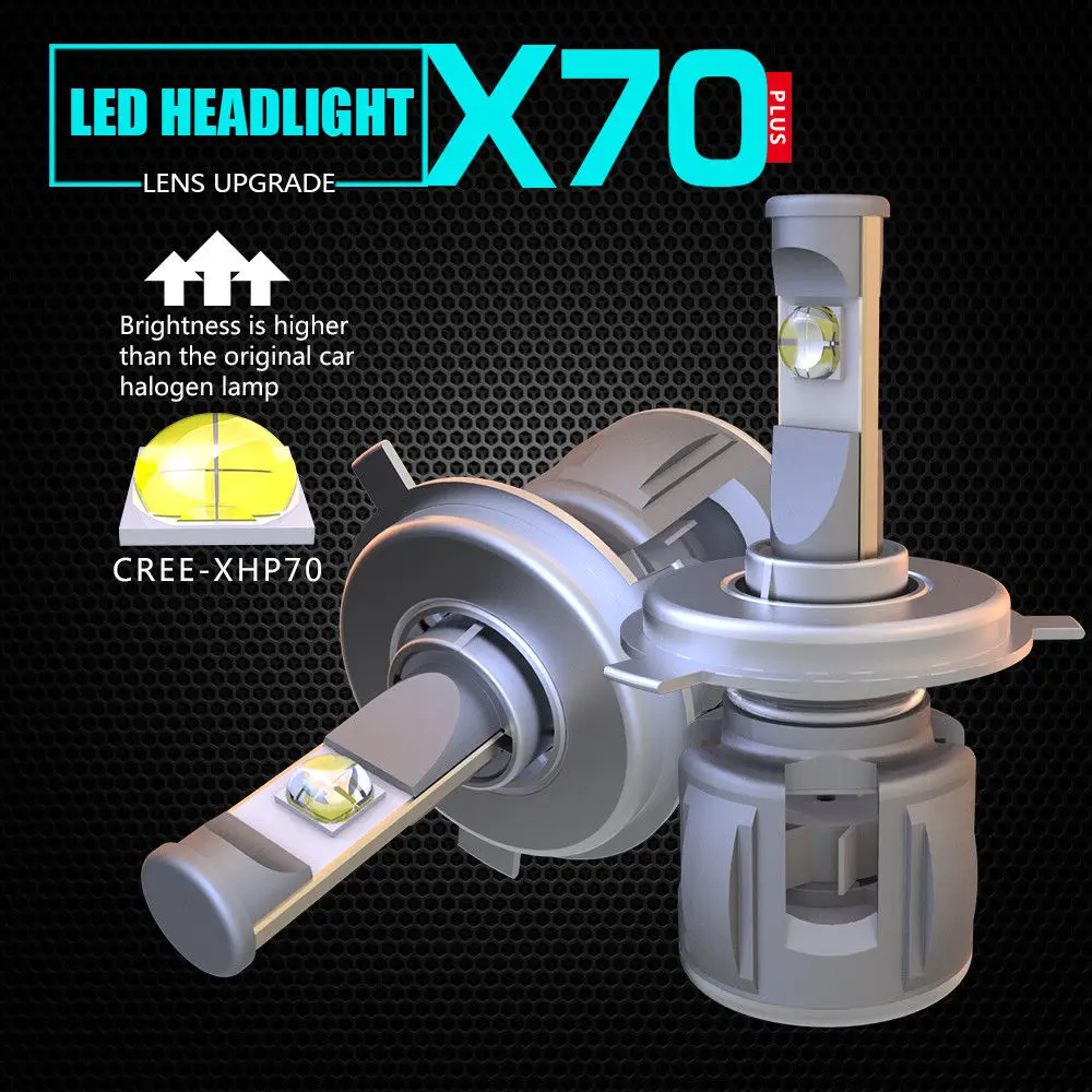 

Пара 15600lm Автомобильный светодиодный фар XHP70 комплект D2S 9012 H4 H7 H9 H11 9005 HB3 9006 HB4 автомобилей светодиодный налобный фонарь фаре фару фарол белый