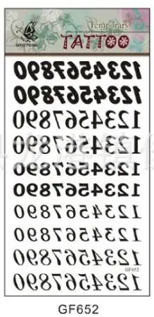 80pcs/lot free shipping GF series GF652 Arabic numerals body paint waterproof tattoo stickers | Красота и здоровье