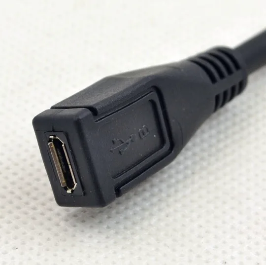 5 футов Спиральный кабель Micro USB B Pin P с левым углом от штекера к гнезду