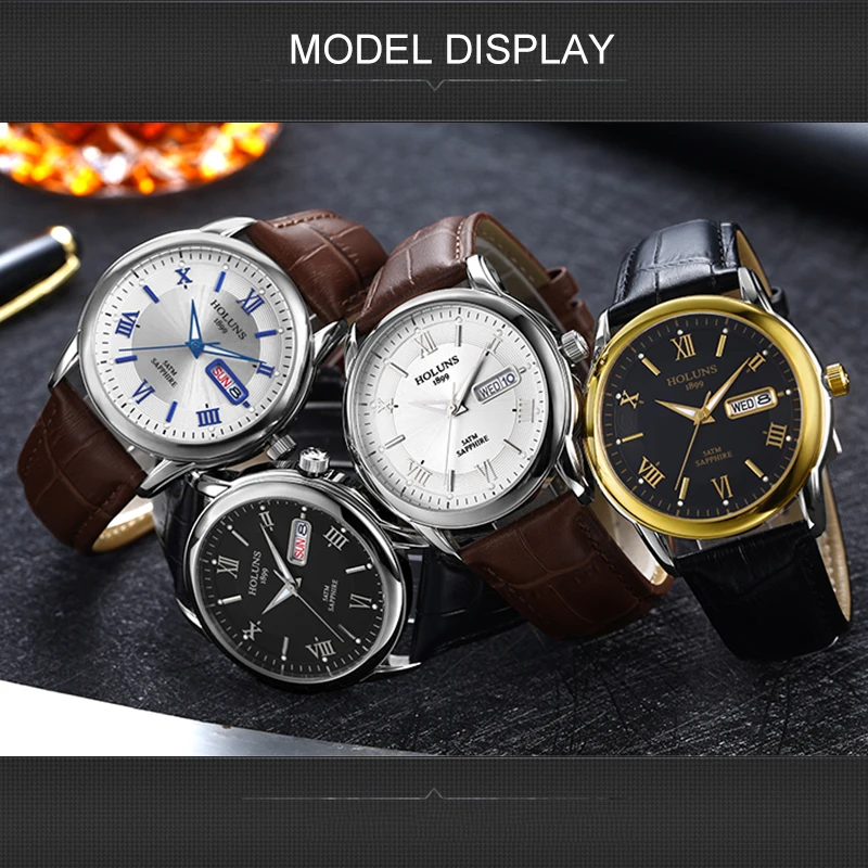 Мужские часы Топ бренд класса люкс Модные Повседневные Классические золотые