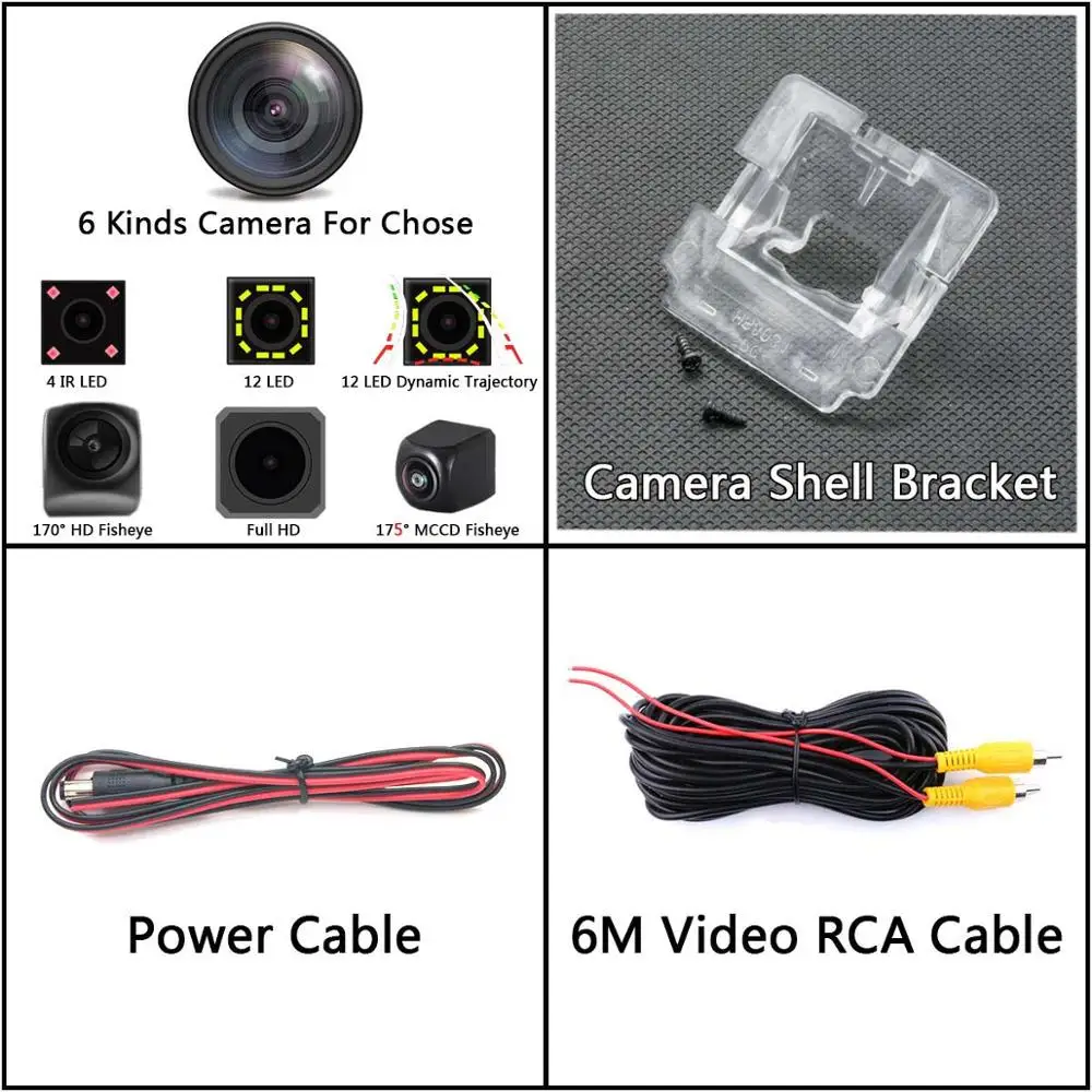 175 градусов Fisheye MCCD 12LED HD камера заднего вида Камера для Mitsubishi Outlander 2003 2004 2005 2006 2007 2008 2009 2012 автомобиля - Название цвета: Camera Only