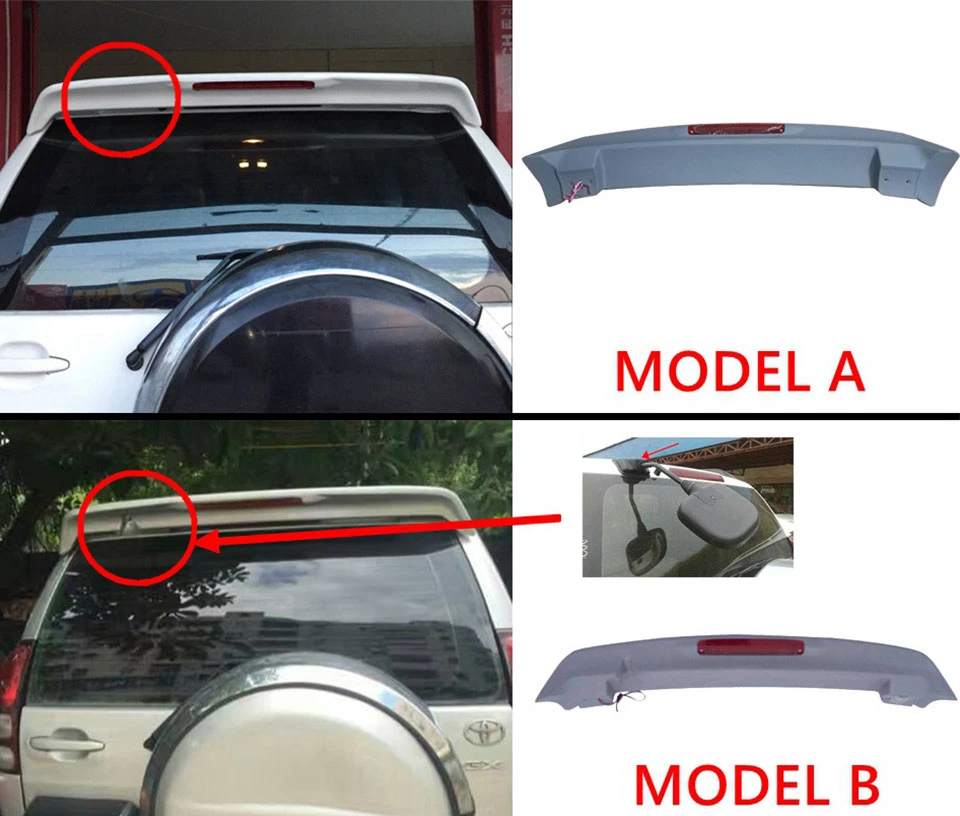 FJ120 4000 2700 ABS Пластик спойлер заднего крыла с светодиодный для Toyota Prado FJ120 4000 2700 2003-2009