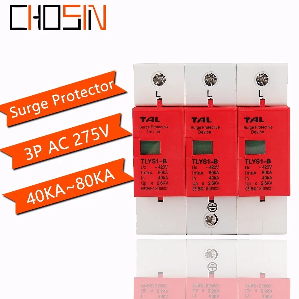 Устройство для защиты от перенапряжения Φ 40KA ~ 80KA 275V 385V 420V AC Spd устройство дома
