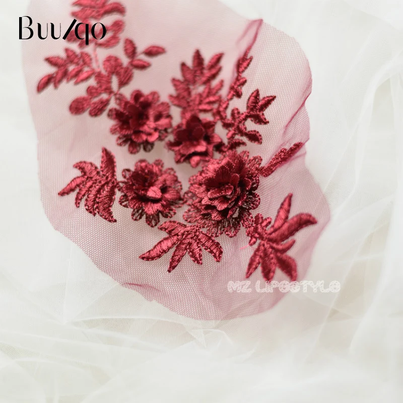Buulqo/21*11 5 см 17 цветов 3D вышивка кружевная отделка для шитья костюмов Декор шитье