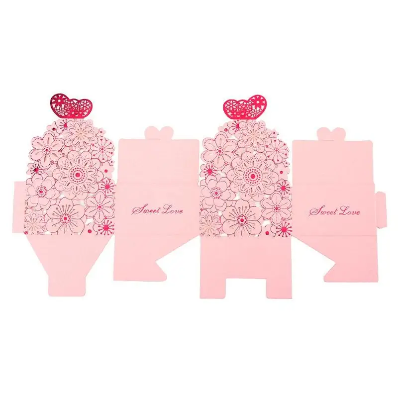 10 шт./компл. полый бумажный цветок Свадебная коробка для конфет милая бабочка