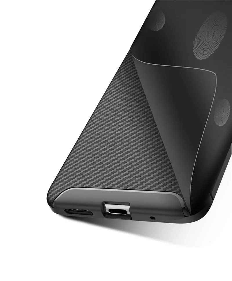 Текстурированный чехол из углеродного волокна для Motorola One Vision Zoom Macro E Мягкий
