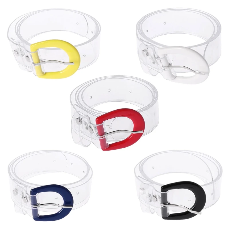 1 шт. Женский Пластиковый поясной ремень прозрачный широкий пояс цветная Пряжка