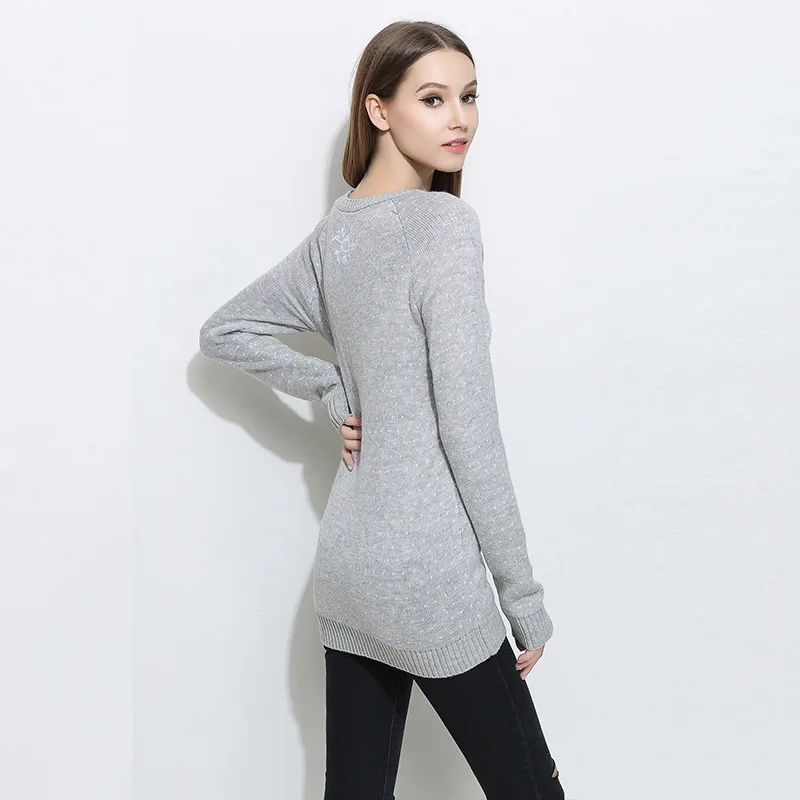 Joy Capita Print Women Sweaters 2017 Knitting Full Sleeve Pullovers Casual Plus Size Sweater | Женская одежда