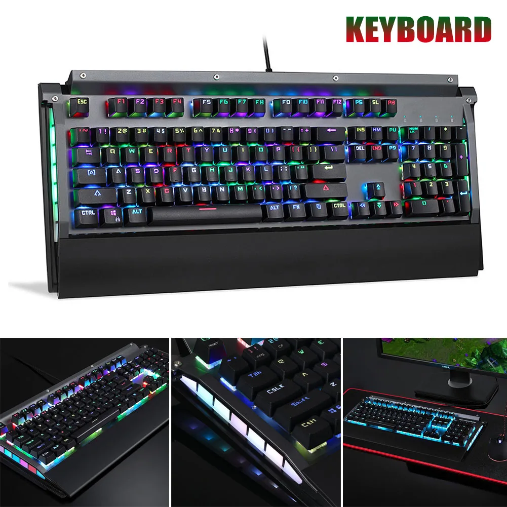 Механическая клавиатура QJY99 с RGB подсветкой 104 клавиш USB 2 0 переключатель Kailh Box