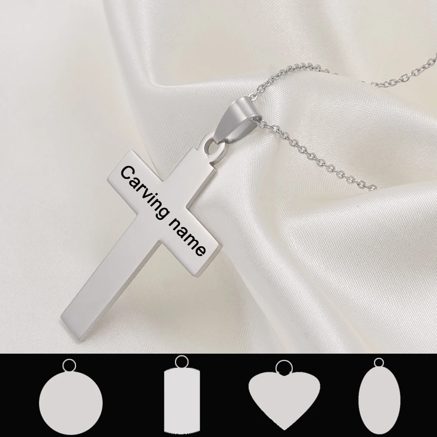 

Anniyo Customize Name Pendant Necklace Silver Color Stainless Steel Polishing Jewelry Personalise Letters #072721B