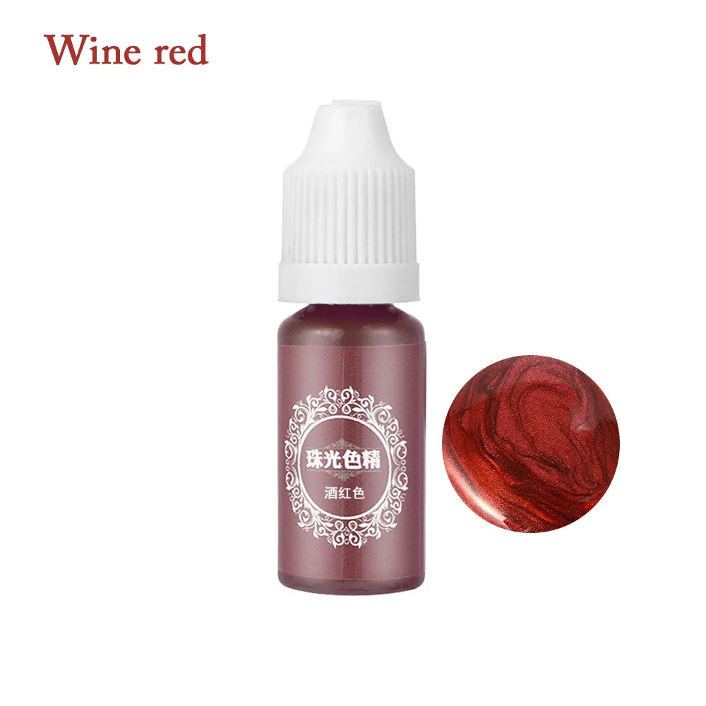wine red 1 шт. Новая мода 10 мл жидкий жемчужный полимерный пигментная краска многоцветный УФ из эпоксидной смолы для DIY для ручной работы ювелирные изделия Аксессуары 19 цветов - Цвет: wine red