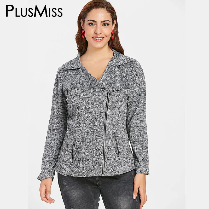 PlusMiss плюс Размеры 5XL белого цвета с молниями фактурная куртка пальто Для женщин