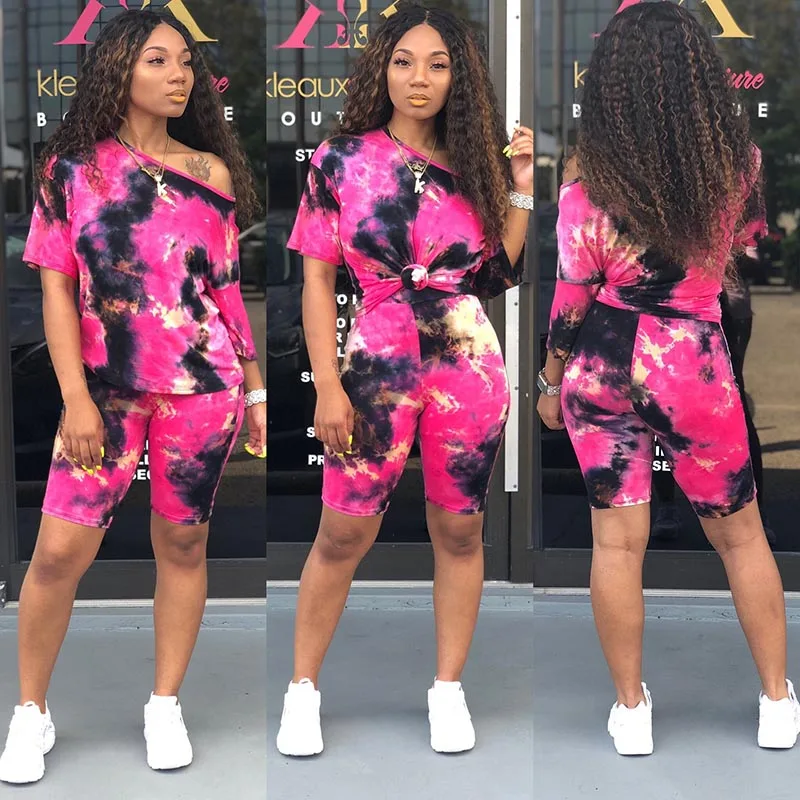 Женский Брючный комплект из 2 предметов с принтом и вырезом лодочкой| |