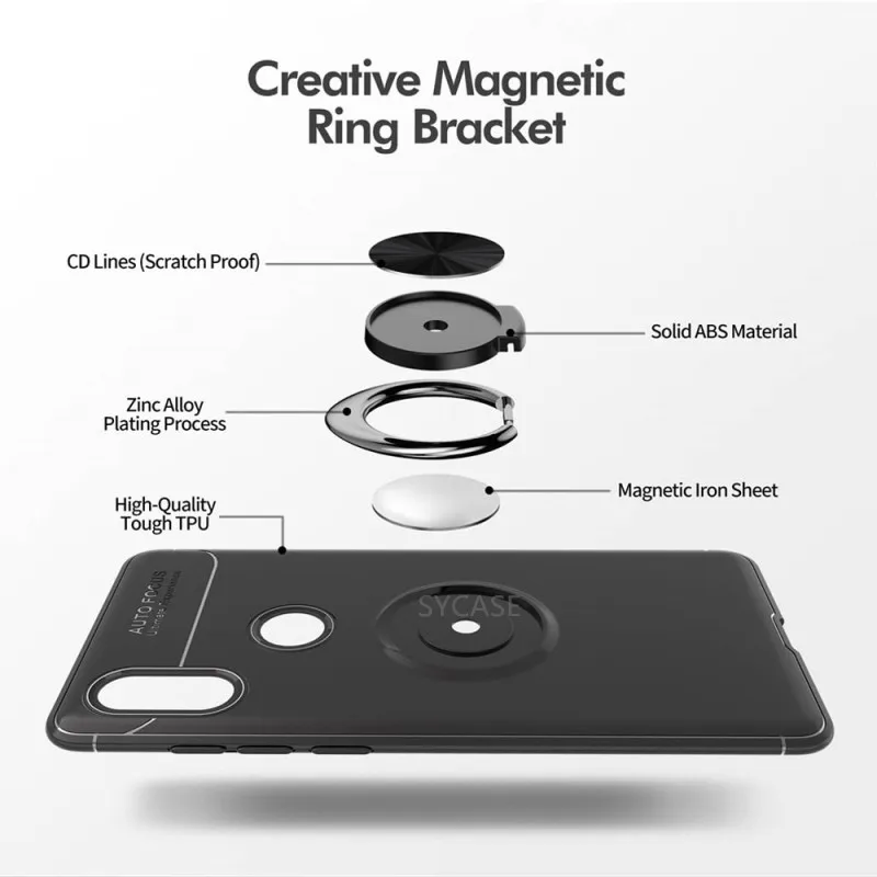 SYCASE Metal Magnetic holder phone case For Samsung S7edge S8 S9 Plus Note 8 9 Full Protective Car Holder Plain Soft cover |