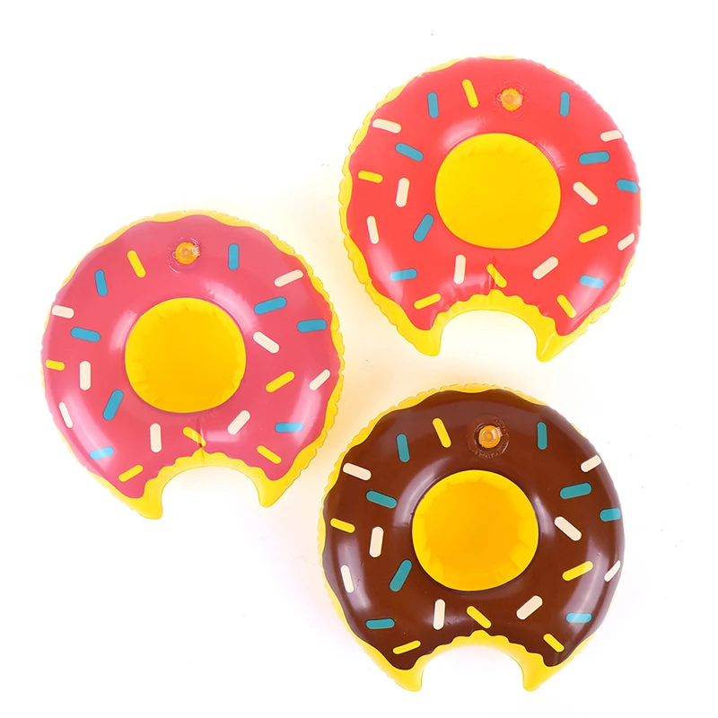 3 donuts 3 шт./лот пончики надувная вода напиток плавающая чашка держатель круг для бассейна вечерние украшения - Цвет: 3 donuts