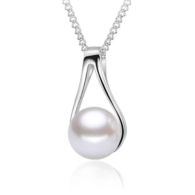 

100% 925 sterling silver fashion pearl ladies`pendant necklaces women jewelry wedding gift wholesale drop shipping