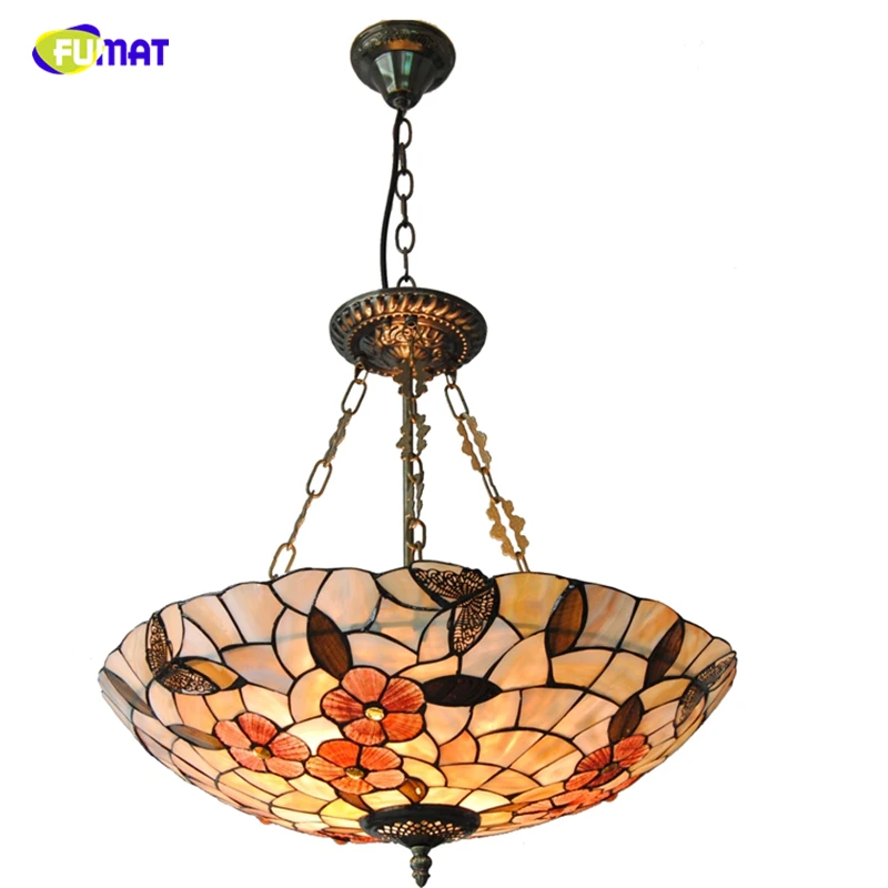 FUMAT 21 &quotTiffany натуральный абажур люстры Европейское Внутреннее освещение бабочки