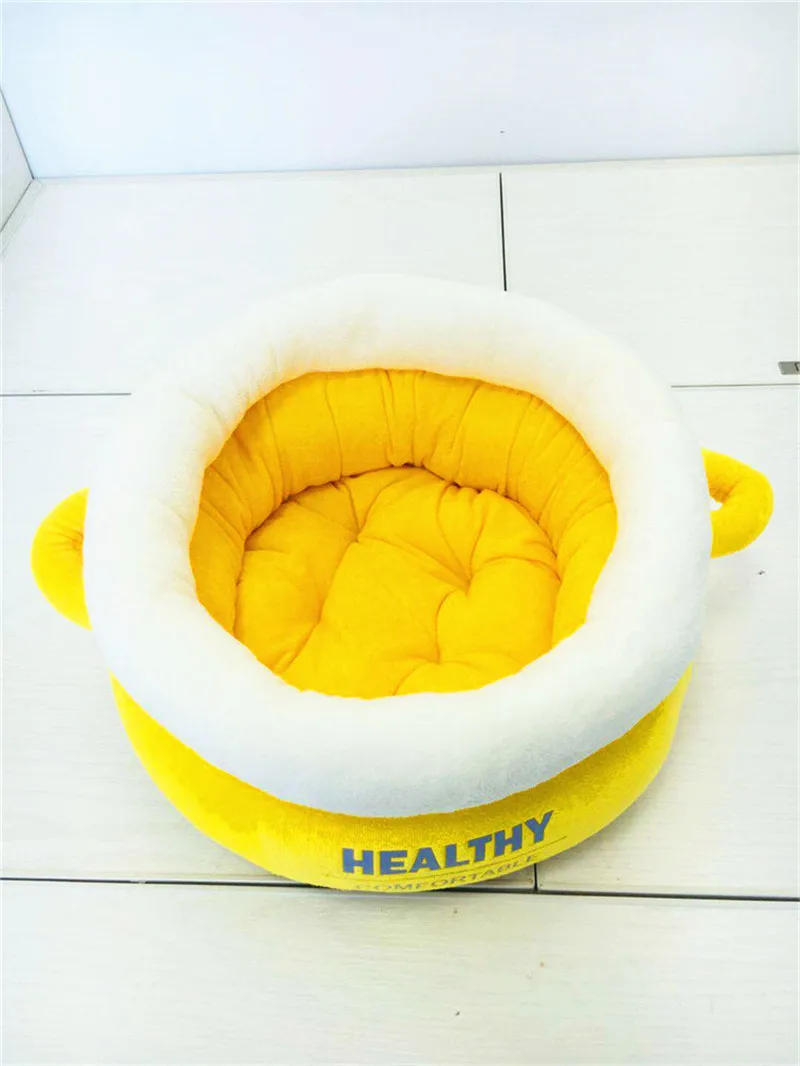 Yellow Теплый домик для кошки, ветрозащитный лежак для собаки, плюшевое гнездо, ракушка для котенка, щенка, спящего сна, пещера, кровать для кошачьего туалета, спальный мешок, подушка для питомника - Цвет: Yellow