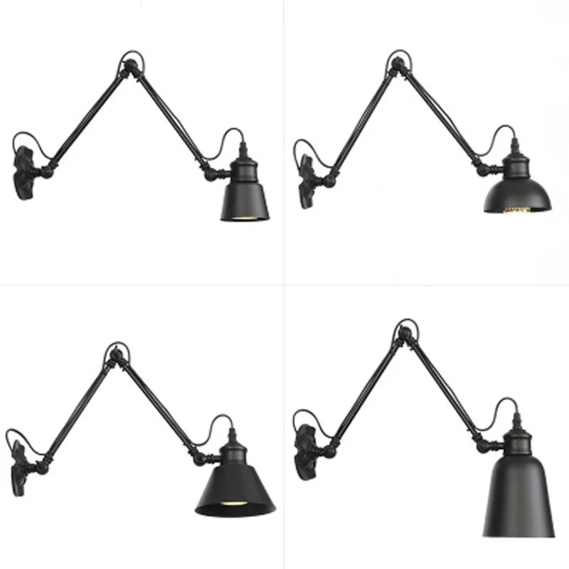 

Loft Industrial adjustable long swing arm Wall lamp Fixture Vintage Edison bulb wandlamp lamparas de pared lights lampen sconce