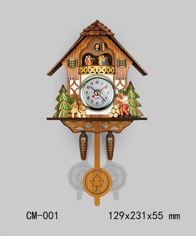 Cuckoo Wall Clock Originality Wood Quality European Style A Living Room Complex Ancient Wall Clock Diy Clock