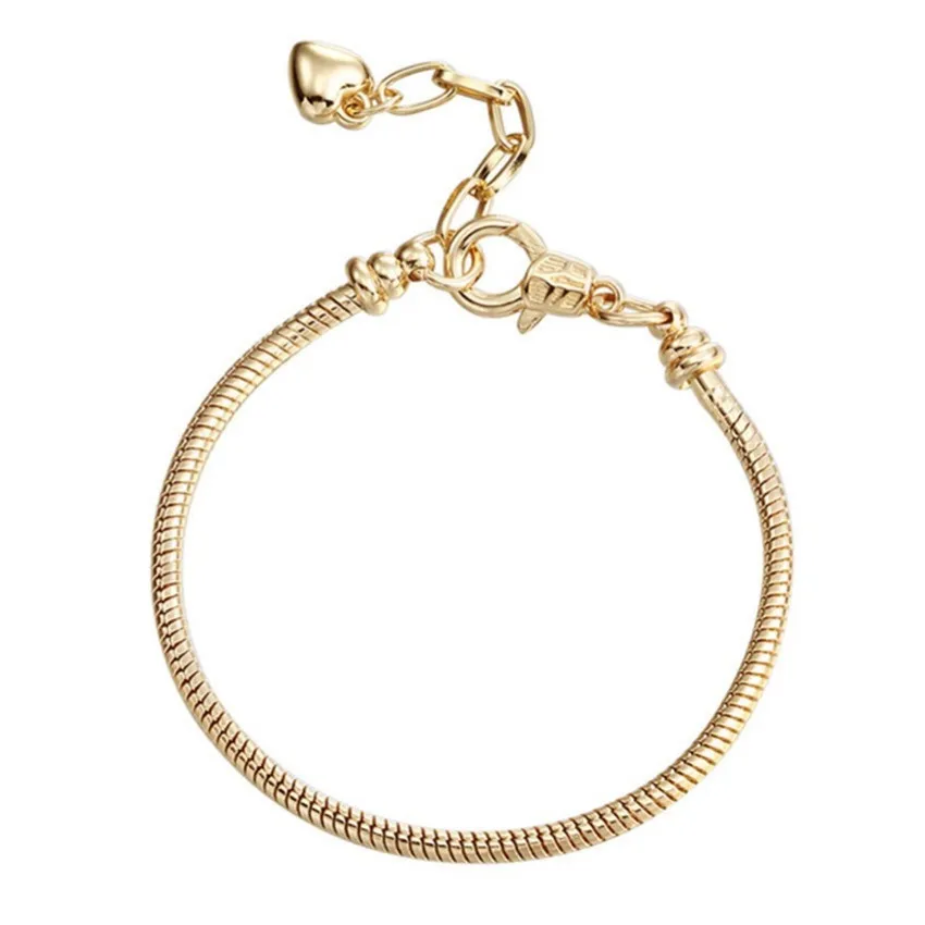 10 шт./лот Золотая застежка лобстер змея цепочка очаровательные браслеты и в форме