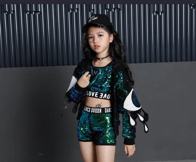 Комплект одежды из 3 предметов для девочек-подростков с блестящими блестками