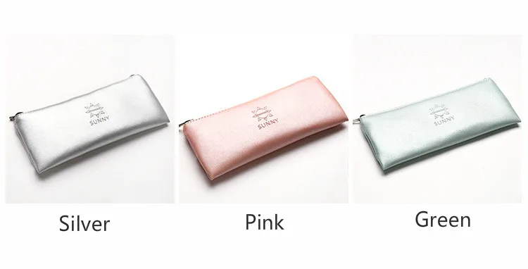 Супер рекомендуется простой зеленый золотой серебряный розовый кожаный пенал