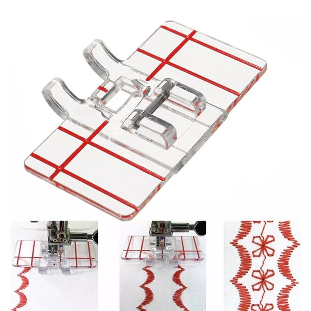 DIY Manual Sewing Tool Plastic Clear Parallel Stitch tool Foot Presser Home domestic Machine for part accessories | Дом и сад