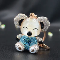 lunasbore koala crystal key chains rings holder for women purse bag buckle pendant for car keyrings keychains accessory
