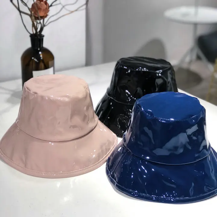 

01809-liupei10 glossy coat of paint fashion LADY bucket cap men women leisure fishmen hat