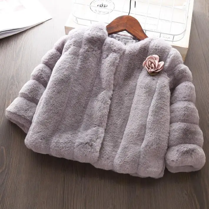 Girls Christmas Fur Overcoat Autumn Winter Jacket Beautiful Sostume For Girl Children outerwear Baby Warm Wear fall Thick Coats | Детская