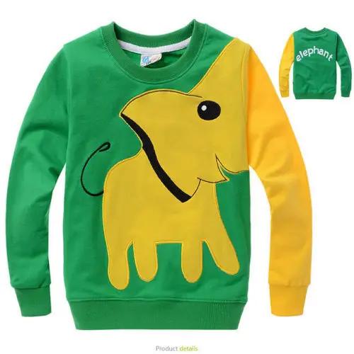 Kid Boys Animal Elephant T-Shirts Tops Sport Wear Jacket Sweatshirts Size 2-8 Y | Мать и ребенок