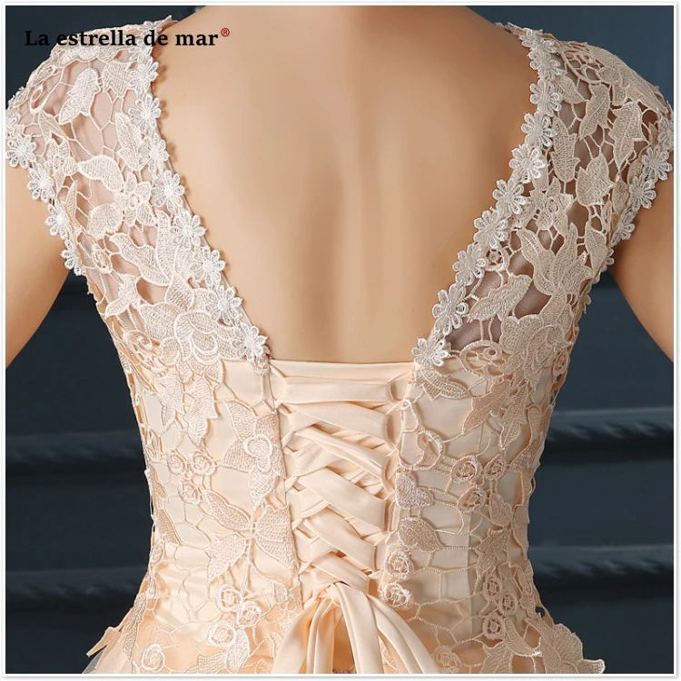 Vestido коктейльное новинка из кружева, с вырезом на шее с короткими рукавами трапециевидной формы Серебро Цвет персиковый, красное платье для вечеринки короткое sukienka koktajlowa