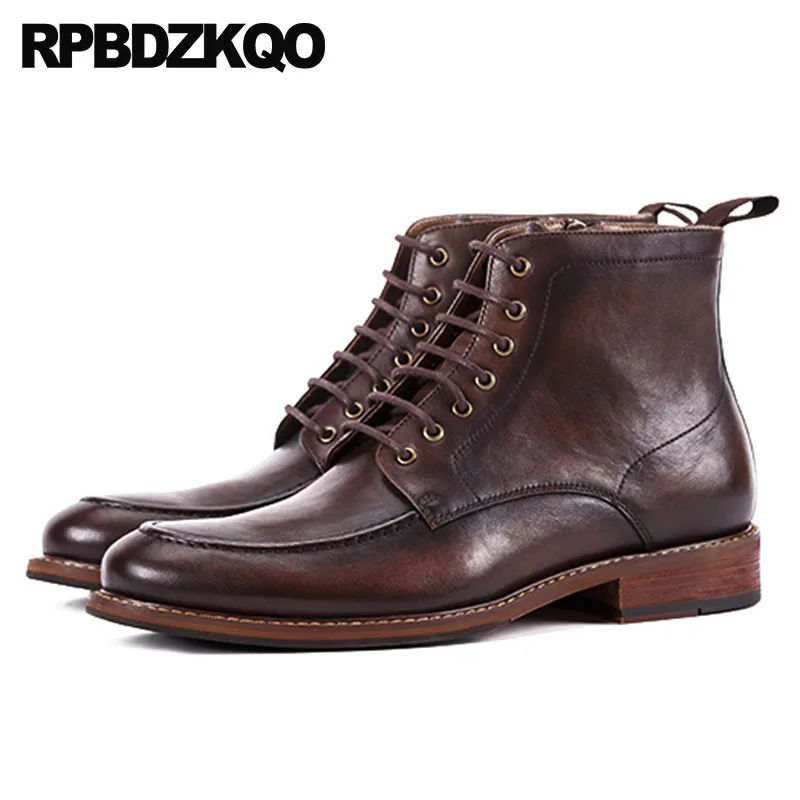 Мужские классические ботинки из натуральной кожи коричневые армейские оксфорды