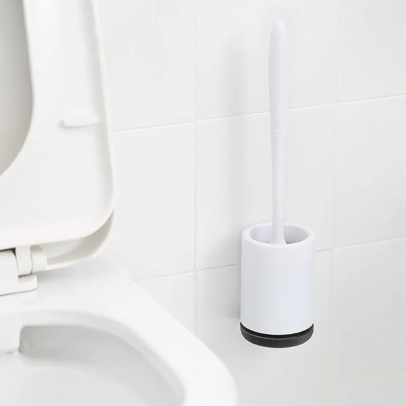 Wall mount Щетка для унитаза с держателем Мягкая силиконовая щетка с быстросохнущим держателем набор SKD88 - Цвет: Wall mount