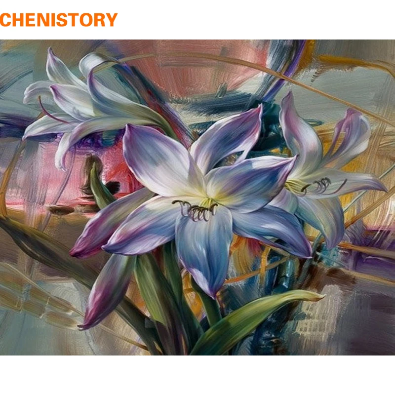 

CHENISTORY Vivid Flower DIY Painting By Numbers Kits Oil Painting On Canvas Drawing Painting By Numbers For Wall Art Picture