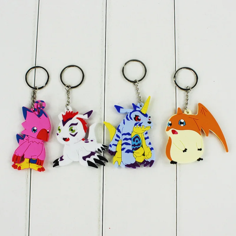 8 шт./лот Digimon Adventure Agumon Gabumon Patamon Tailmon Gomamon Piyomon Брелок с подвеской из ПВХ|digimon